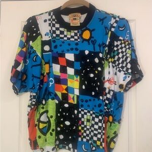 Vintage Gene Ewing for Bis Women Geometric Patterns Size 3 Shirt.         2787